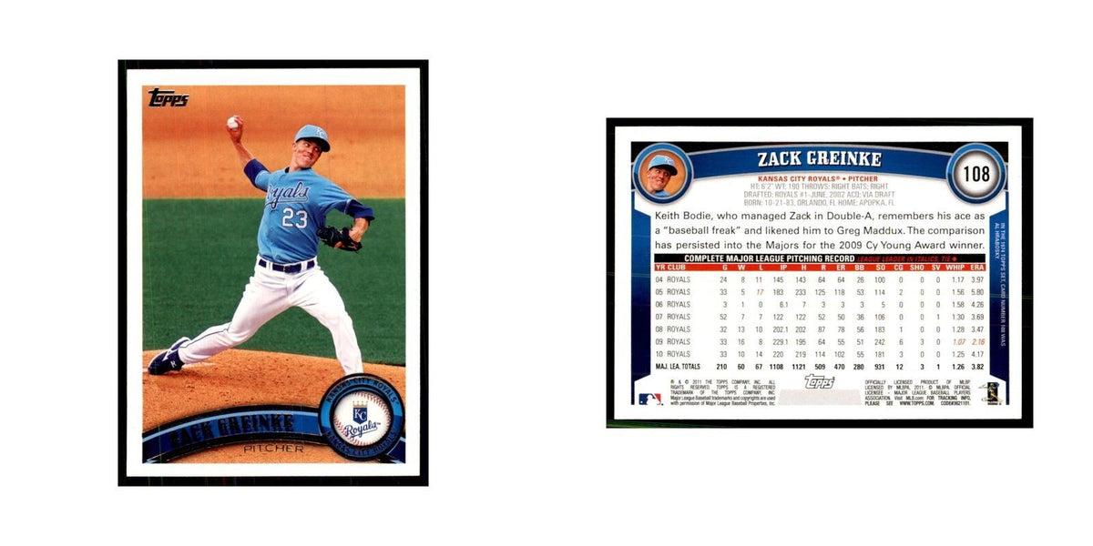 2011 Topps Zack Greinke Baseball Cards #108
