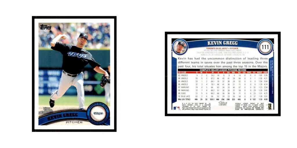 2011 Topps Kevin Gregg Baseball Cards #111