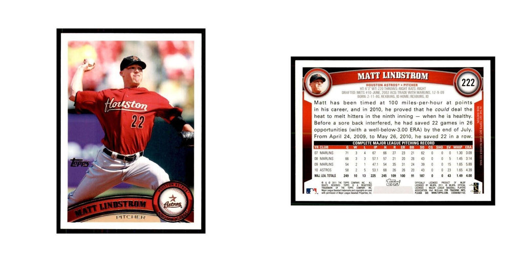 2011 Topps Matt Lindstrom Baseball Cards #222