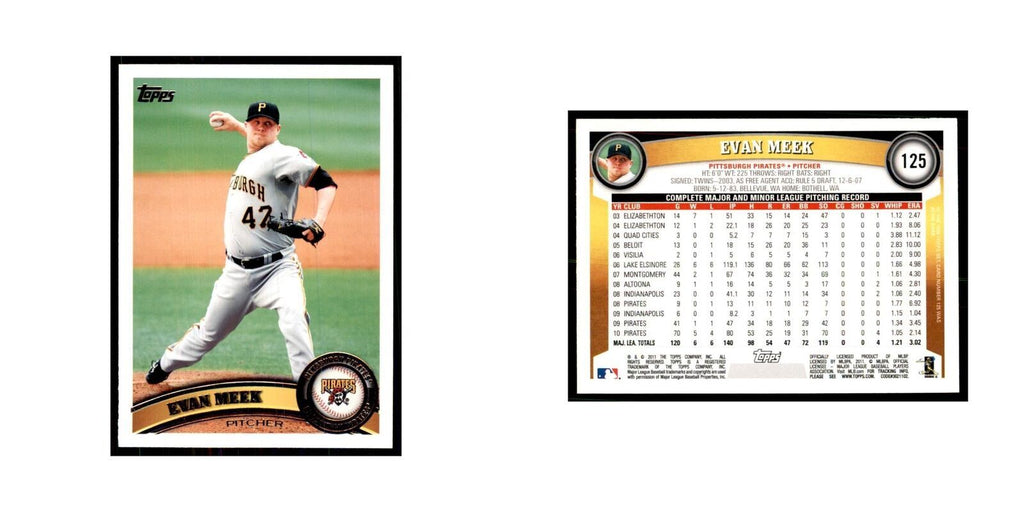 2011 Topps Evan Meek Baseball Cards #125