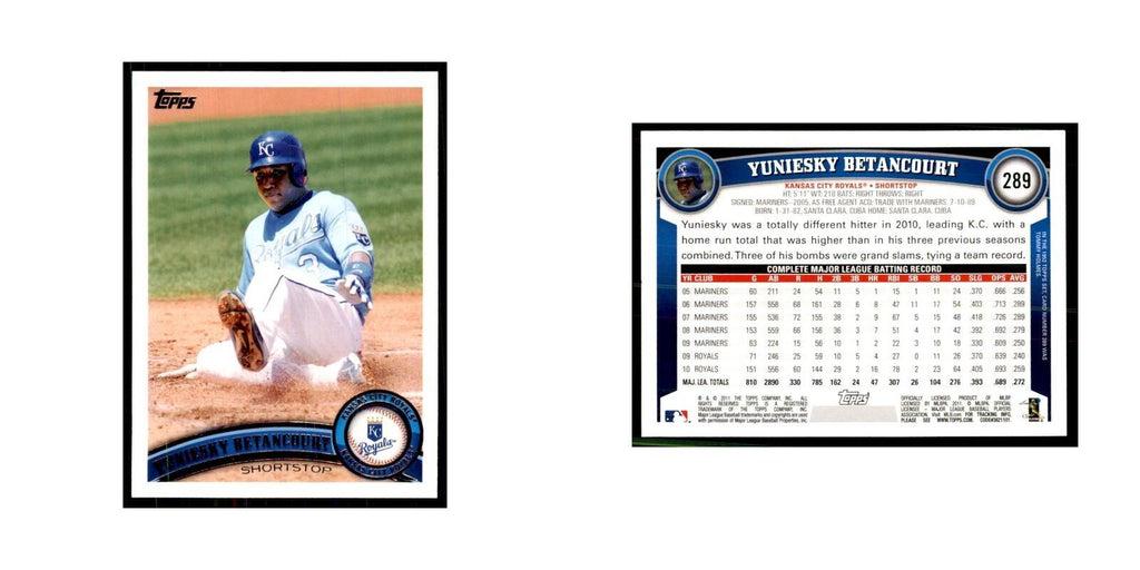2011 Topps Yuniesky Betancourt Baseball Cards #289
