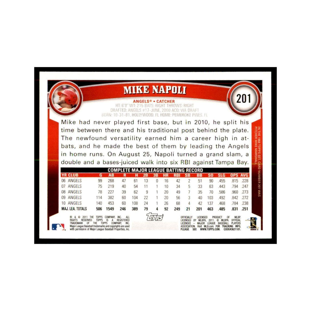 2011 Topps Mike Napoli Baseball Cards #201