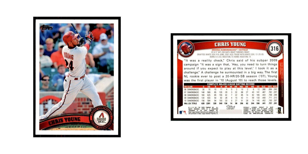 2011 Topps Chris Young Baseball Cards #316
