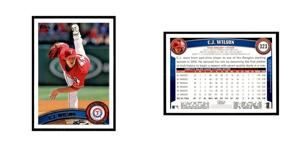 2011 Topps C.J. Wilson Baseball Cards #323