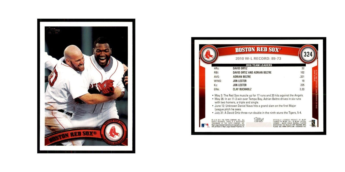2011 Topps Boston Red Sox Baseball Cards #324