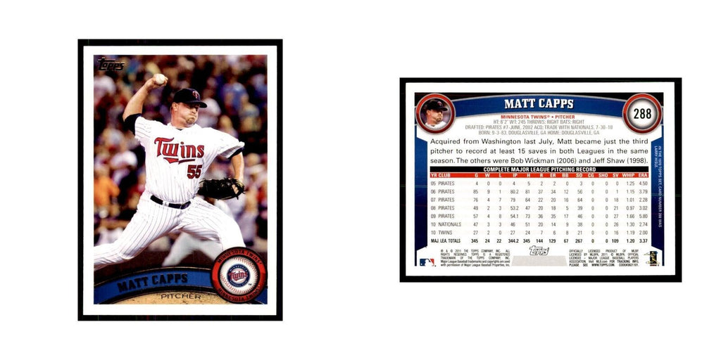 2011 Topps Matt Capps Baseball Cards #288
