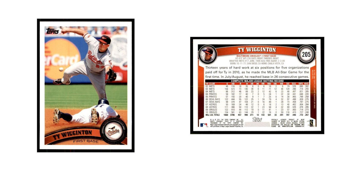 2011 Topps Ty Wigginton Baseball Cards #205