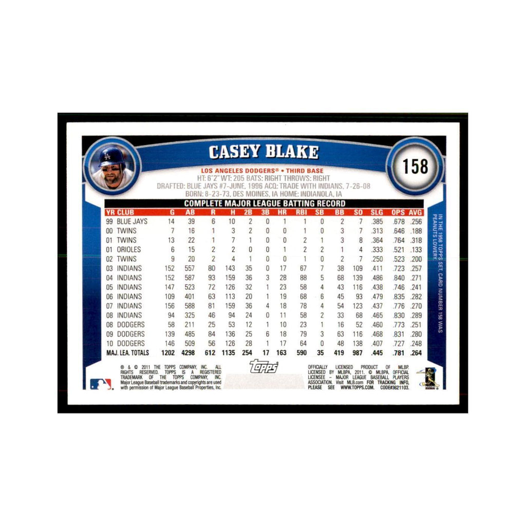 2011 Topps Casey Blake Baseball Cards #158