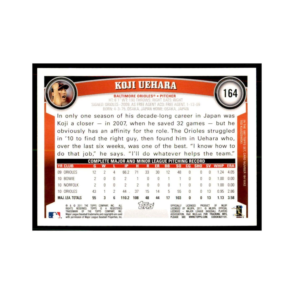2011 Topps Koji Uehara Baseball Cards #164