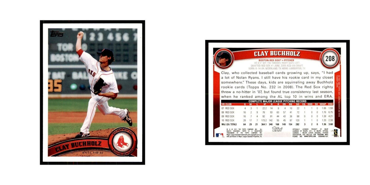 2011 Topps Clay Buchholz Baseball Cards #208