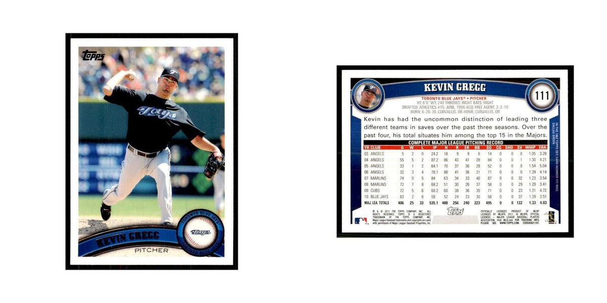 2011 Topps Kevin Gregg Baseball Cards #111