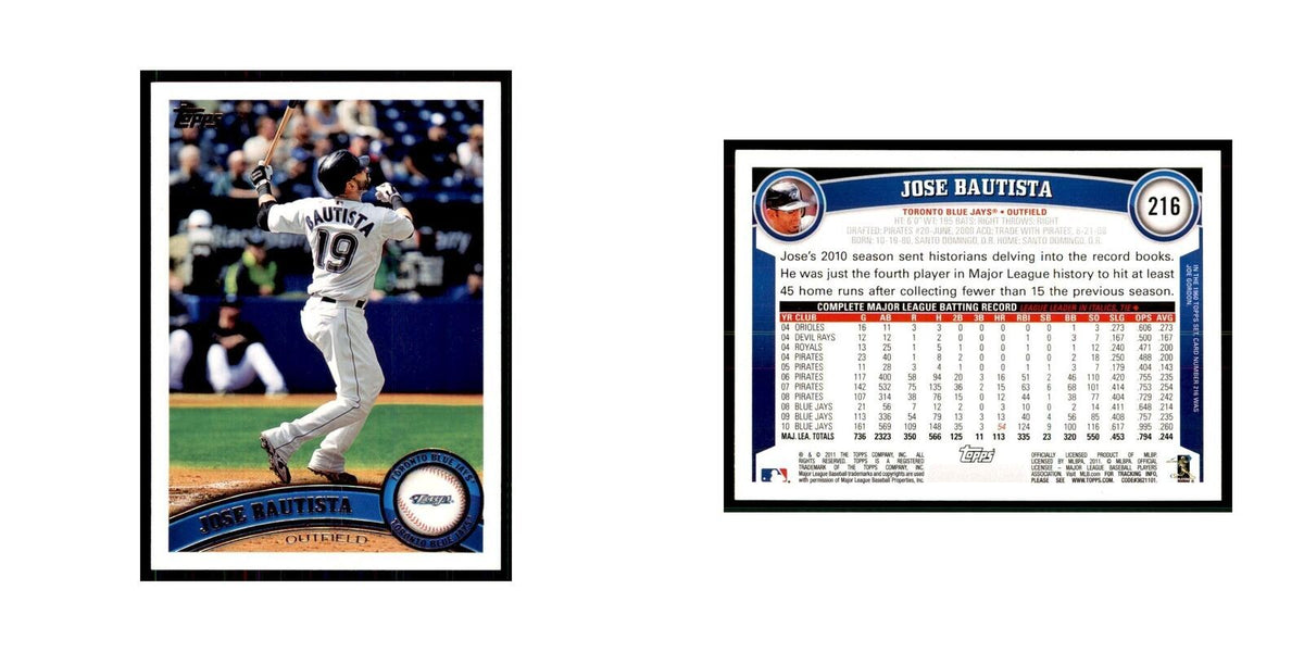 2011 Topps Jose Bautista Baseball Cards #216