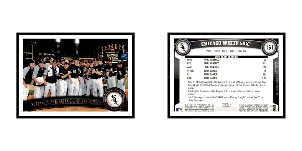 2011 Topps Chicago White Sox Baseball Cards #161