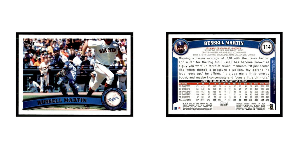 2011 Topps Russell Martin Baseball Cards #114
