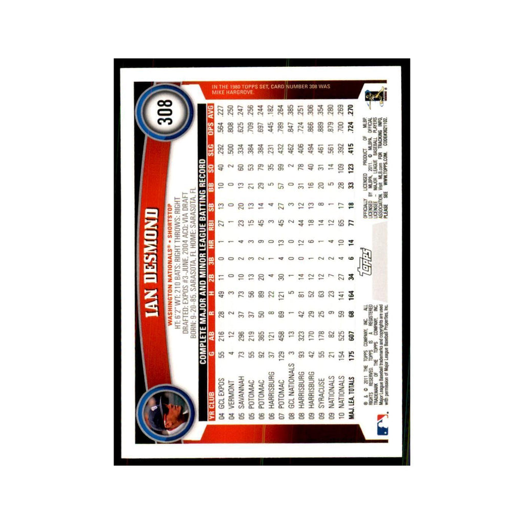 2011 Topps Ian Desmond Baseball Cards #308