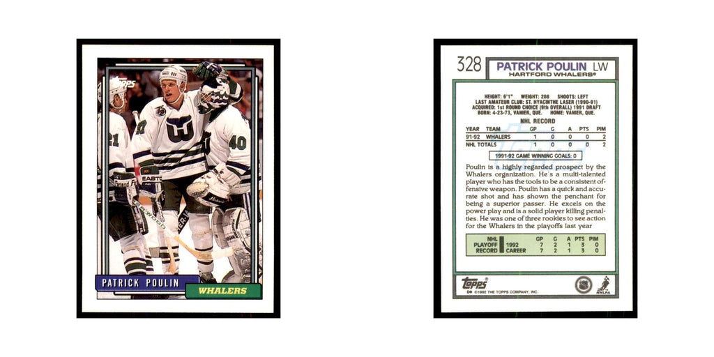 Patrick Poulin 1992 Topps #328 Hockey Cards Hockey Card NM