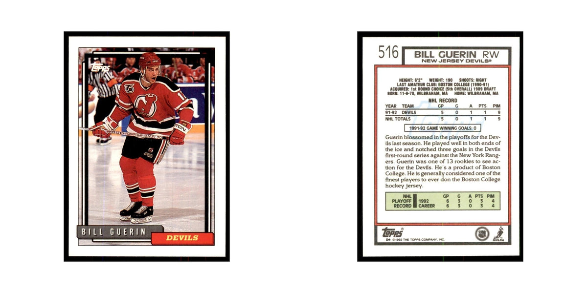 Bill Guerin 1992 Topps #516 Hockey Cards Hockey Card NM