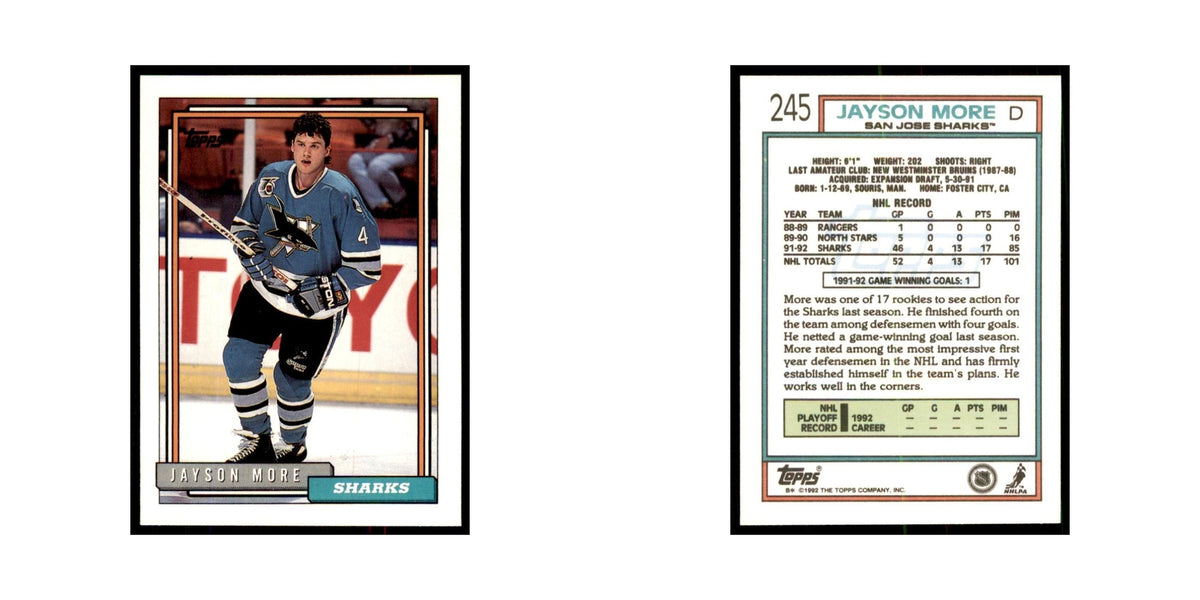 Jayson More 1992 Topps #245 Hockey Cards Hockey Card NM
