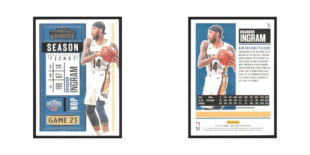 Brandon Ingram 2020 Panini Contenders #21 New Orleans Pelicans NM