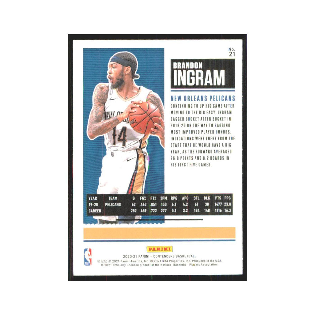 Brandon Ingram 2020 Panini Contenders #21 New Orleans Pelicans NM