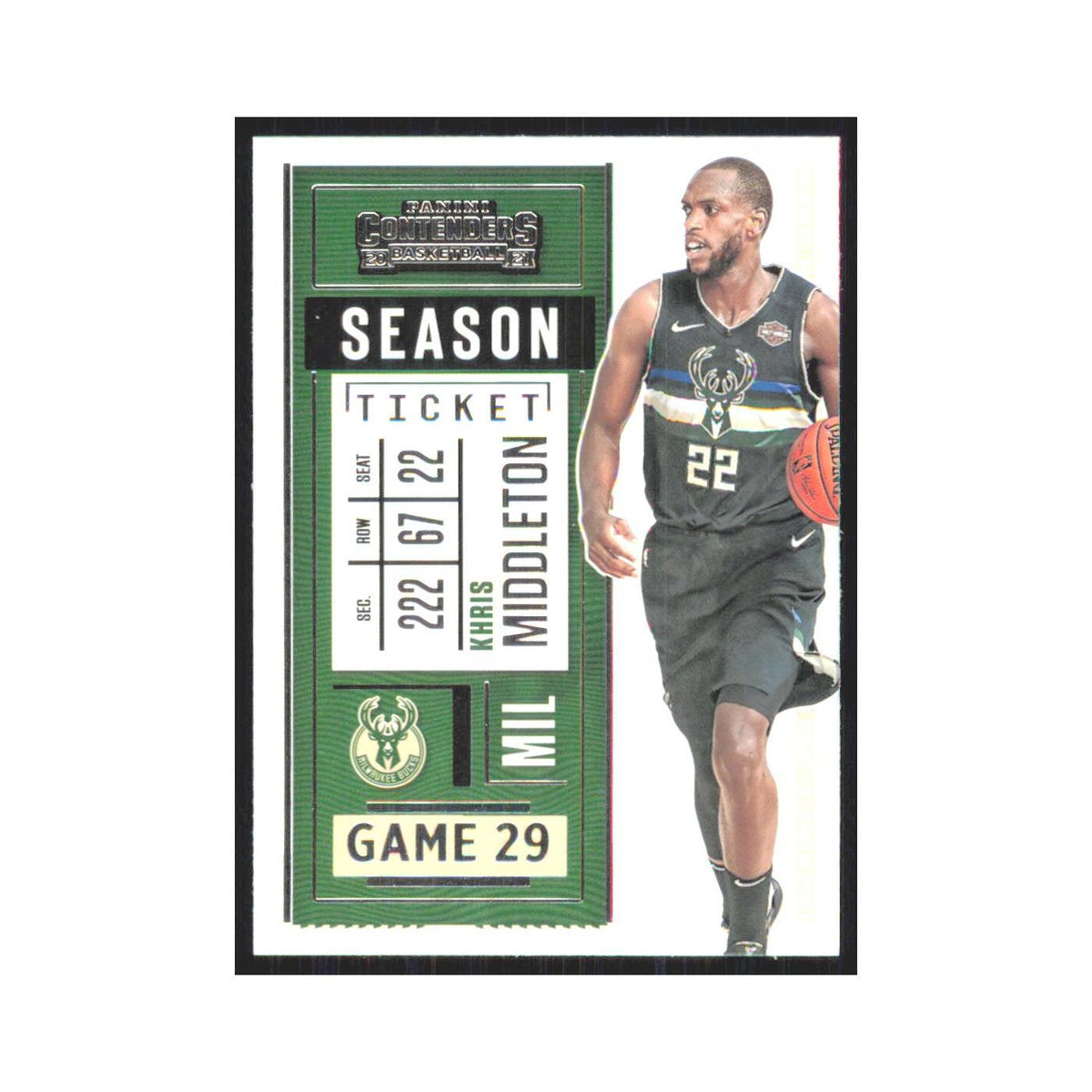Khris Middleton 2020 Panini Contenders #13 Milwaukee Bucks Basketball Card NM