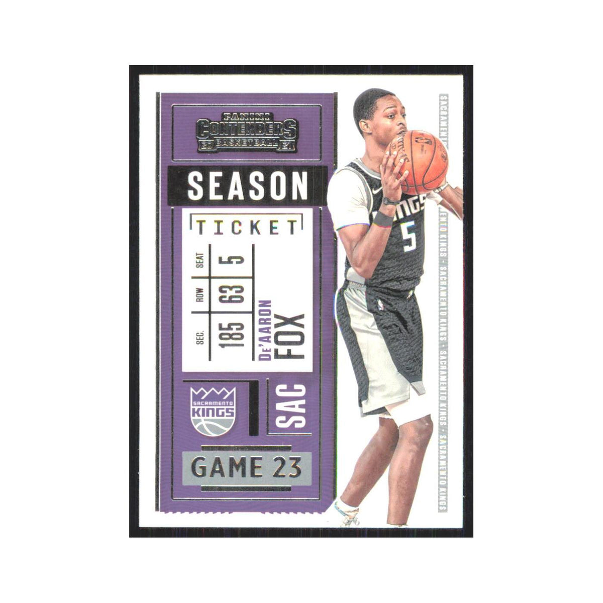 De'Aaron Fox 2020 Panini Contenders #88 Sacramento Kings Basketball Card NM