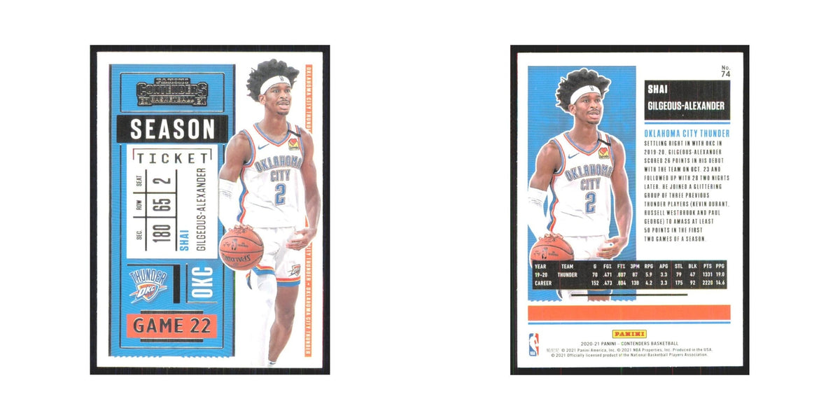 Shai Gilgeous-Alexander 2020 Panini Contenders #74 Oklahoma City Thunder NM
