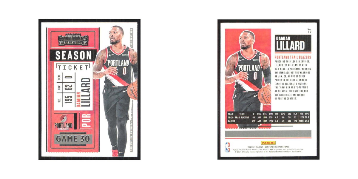 Damian Lillard 2020 Panini Contenders #17 Portland Trail Blazers NM