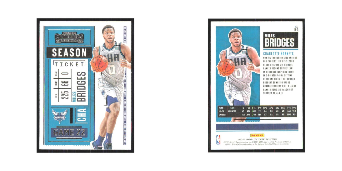 Miles Bridges 2020 Panini Contenders #54 Charlotte Hornets Basketball Card NM