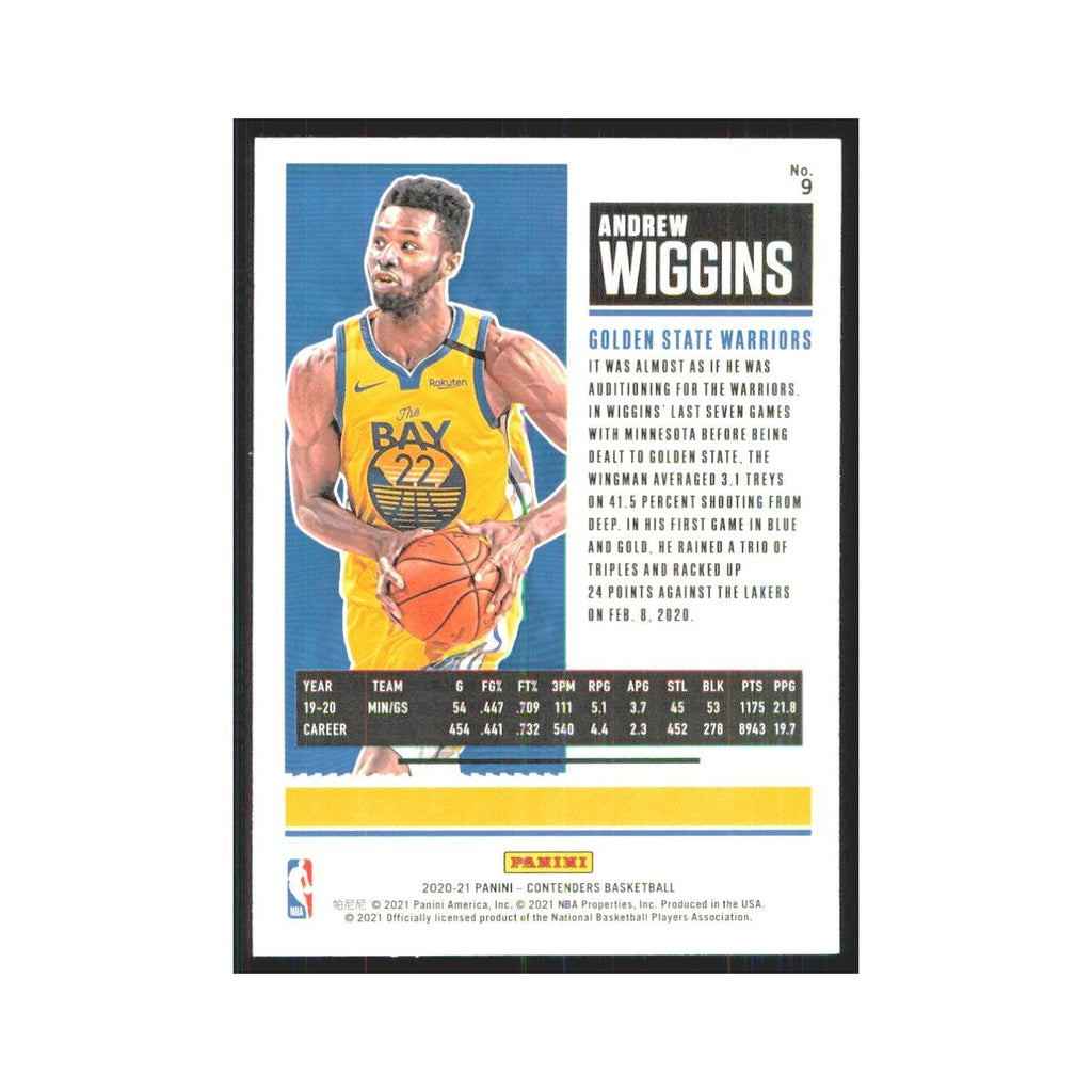 Andrew Wiggins 2020 Panini Contenders #9 Golden State Warriors NM