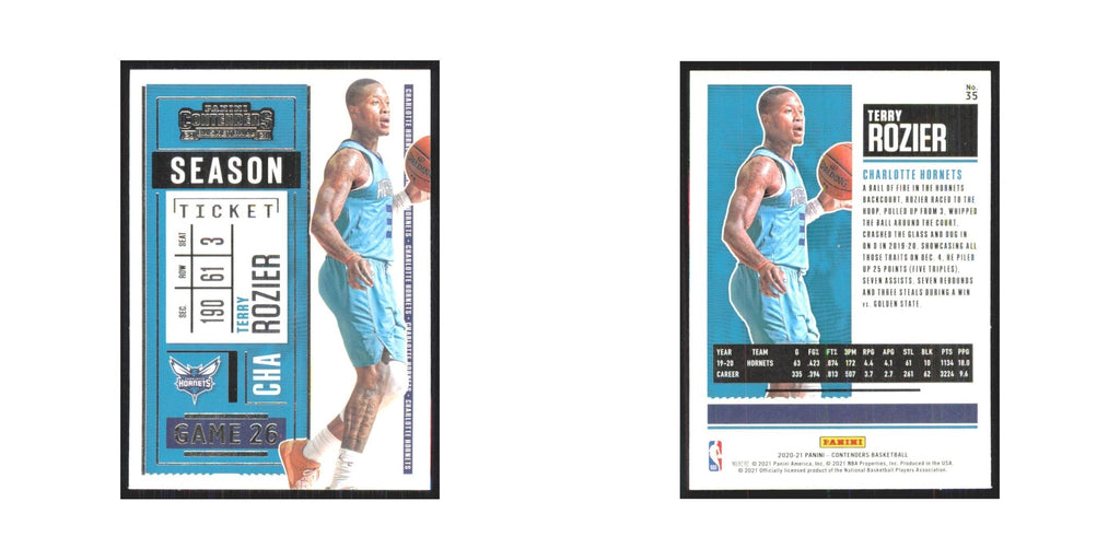 Terry Rozier 2020 Panini Contenders #35 Charlotte Hornets Basketball Card NM