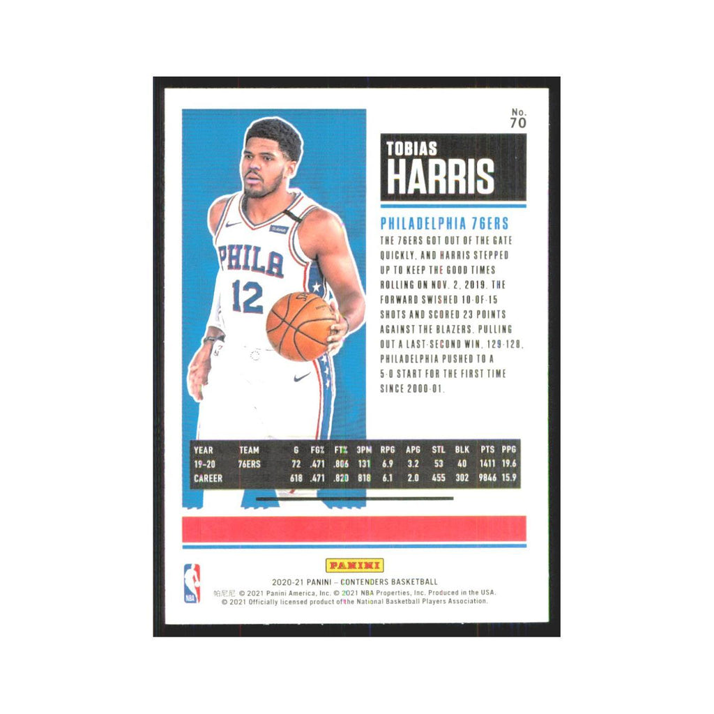 Tobias Harris 2020 Panini Contenders #70 Philadelphia 76ers Basketball Card NM