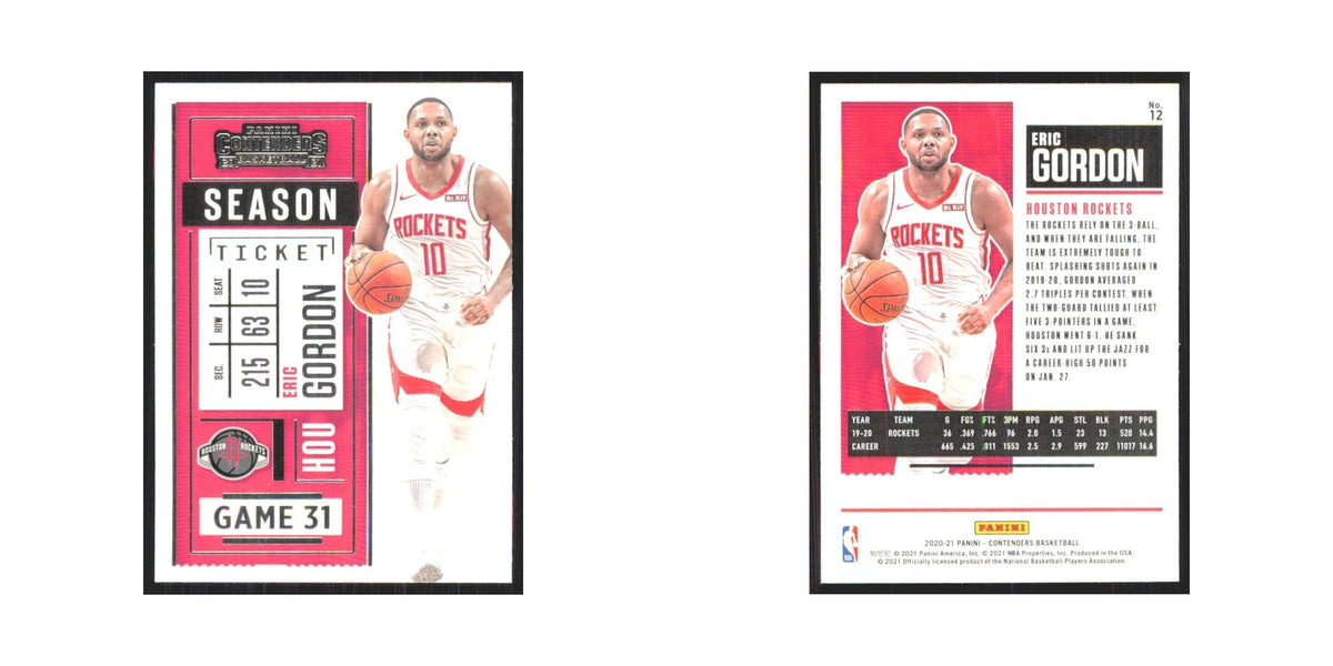 Eric Gordon 2020 Panini Contenders #12 Houston Rockets Basketball Card NM
