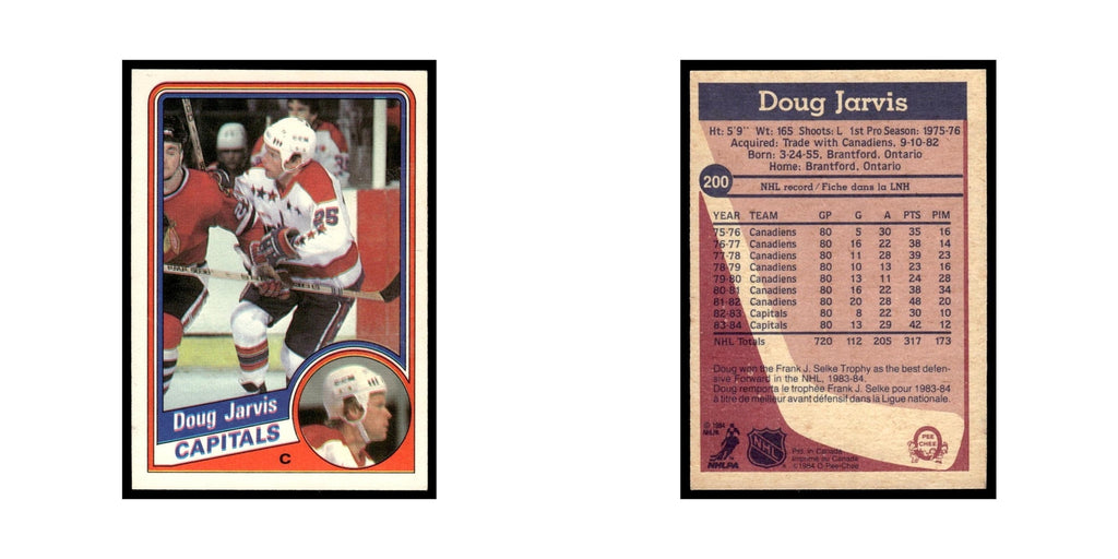 Doug Jarvis 1984 O-Pee-Chee #200 Washington Capitals Hockey Card EX