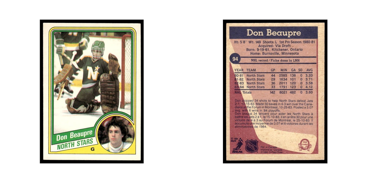 Don Beaupre 1984 O-Pee-Chee #94 Minnesota North Stars Hockey Card EX
