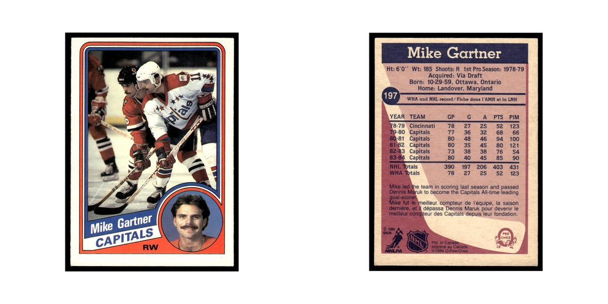 Mike Gartner 1984 O-Pee-Chee #197 Washington Capitals Hockey Card EX
