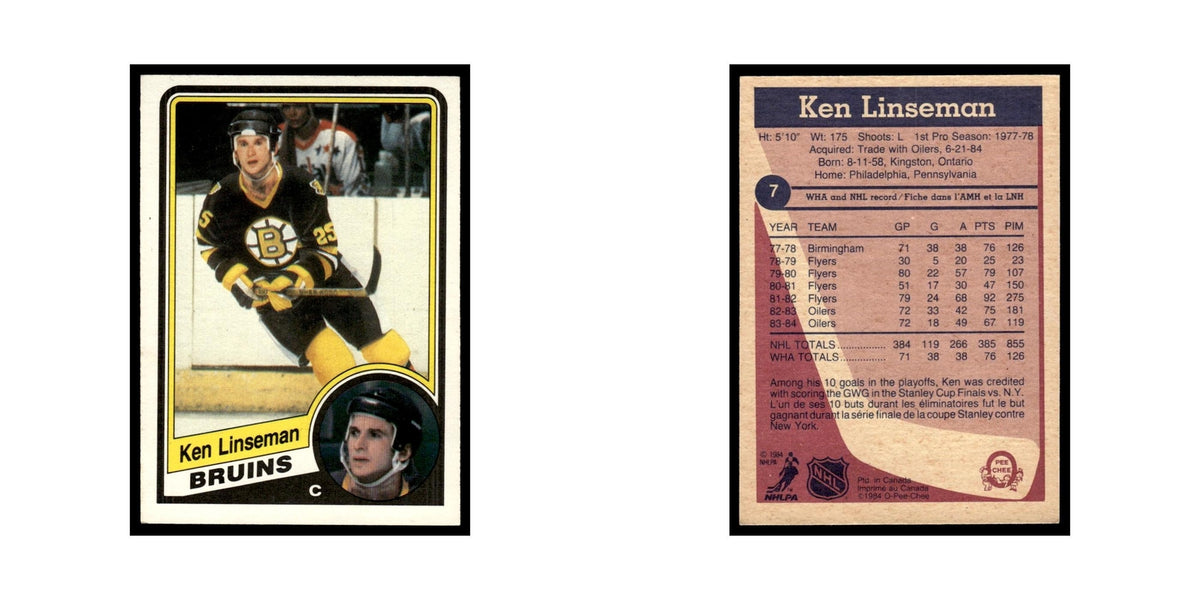 Ken Linseman 1984 O-Pee-Chee #7 Boston Bruins Hockey Card EX