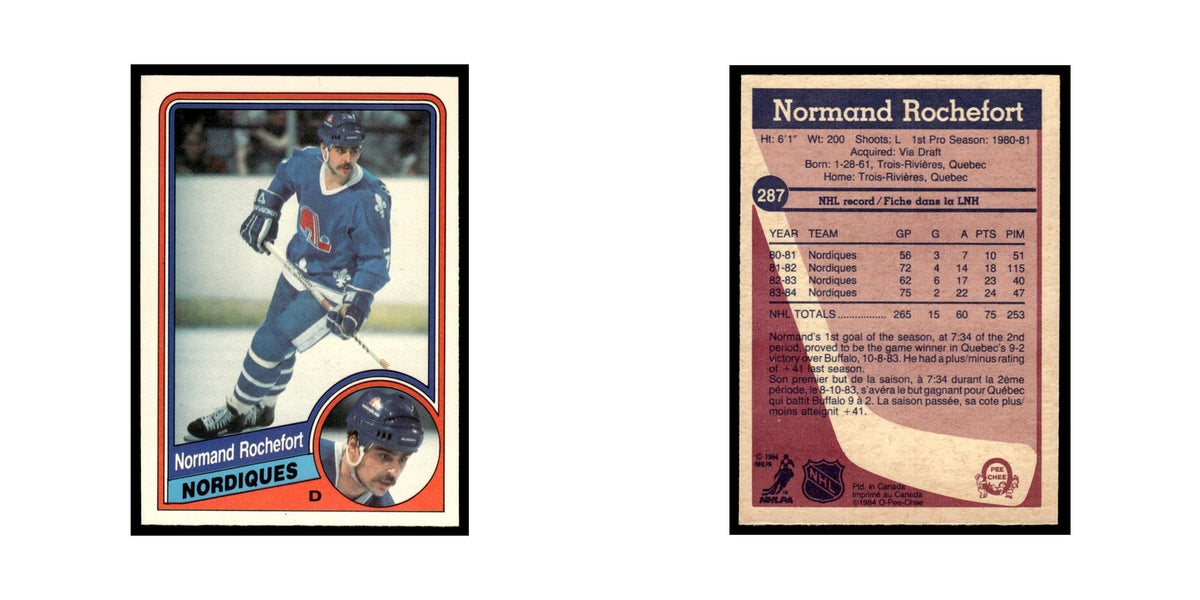Normand Rochefort 1984 O-Pee-Chee #287 Quebec Nordiques Hockey Card EX