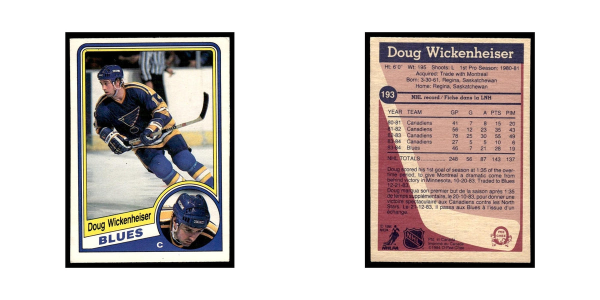 Doug Wickenheiser 1984 O-Pee-Chee #193 St. Louis Blues Hockey Card EX