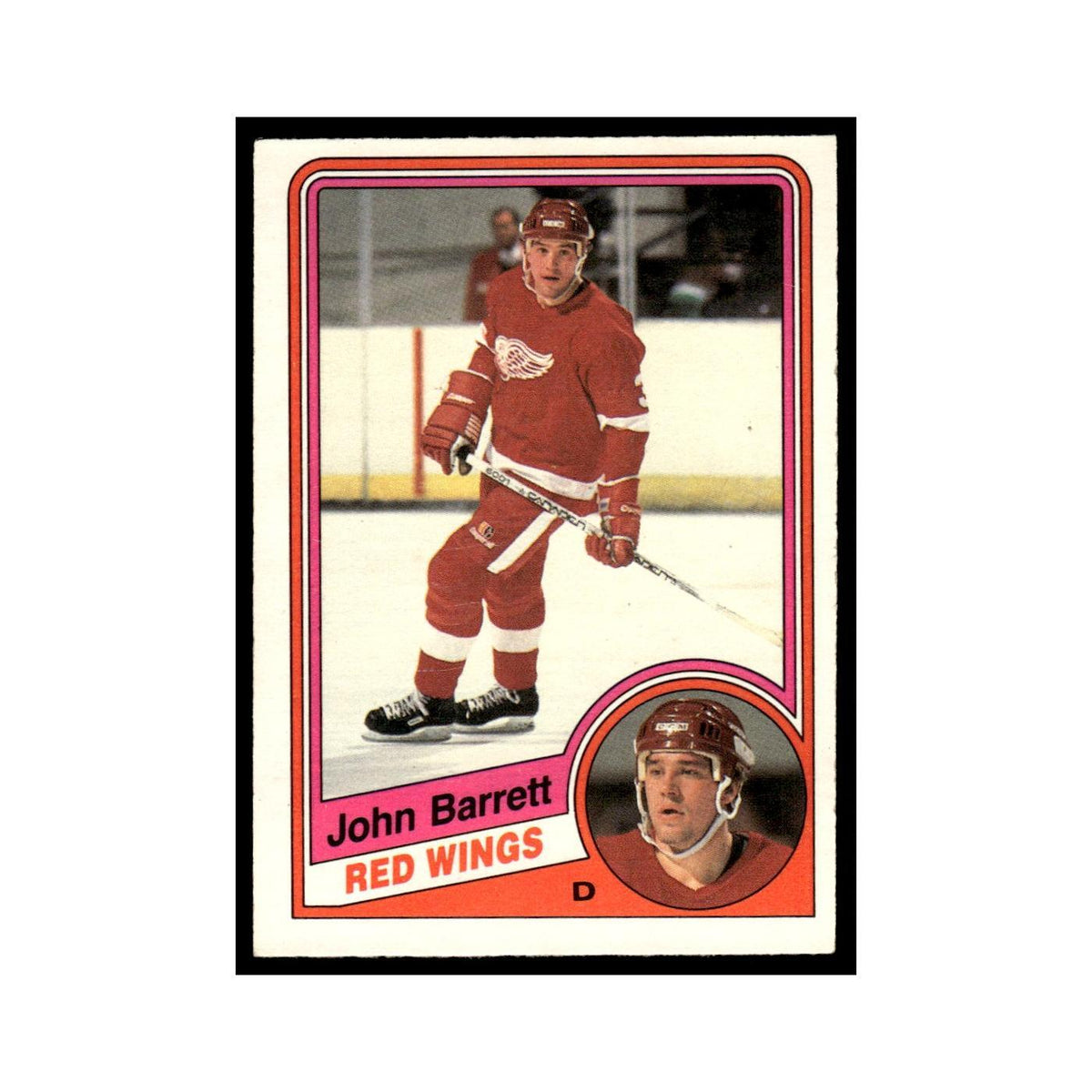 John Barrett 1984 O-Pee-Chee #49 Detroit Red Wings Hockey Card EX