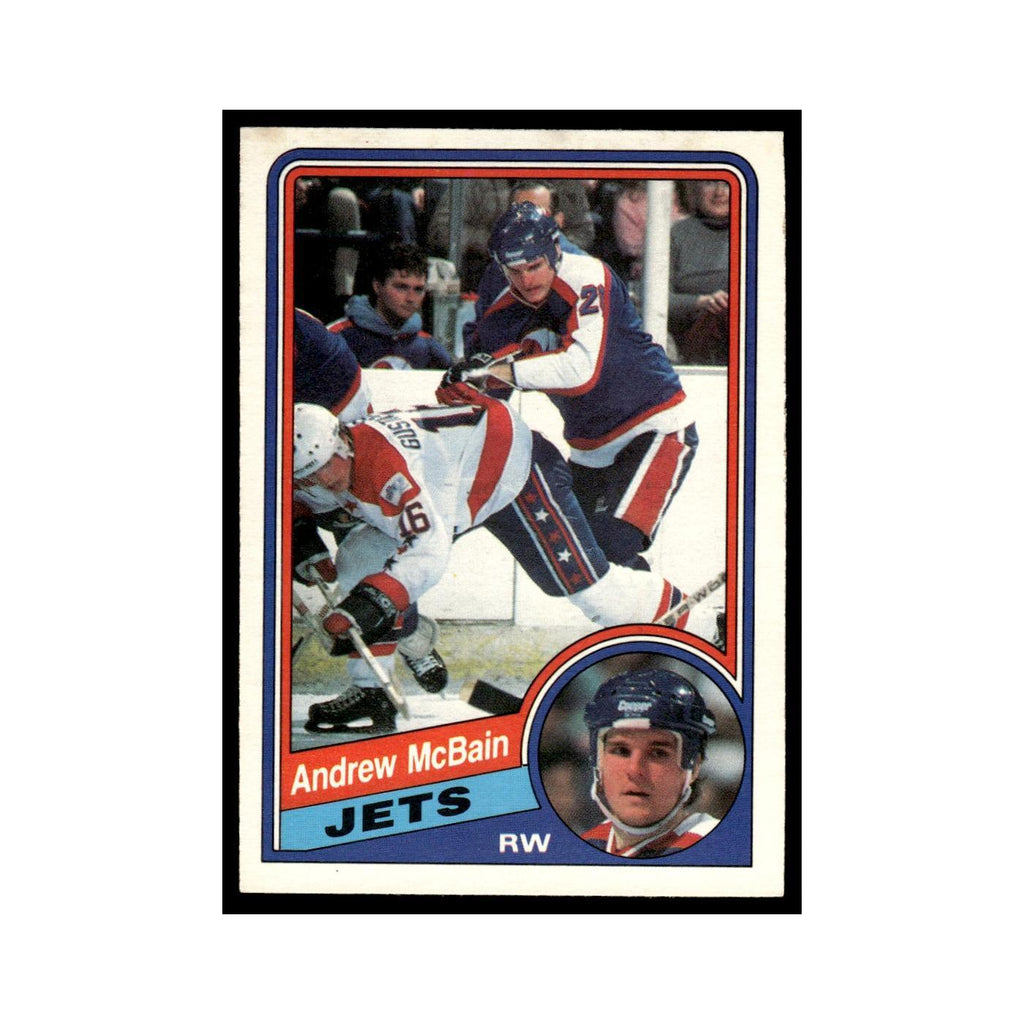 Andrew McBain Rookie 1984 O-Pee-Chee #343 Winnipeg Jets Hockey Card EX