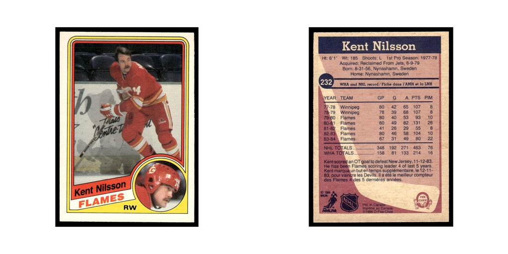 Kent Nilsson 1984 O-Pee-Chee #232 Calgary Flames Hockey Card EX