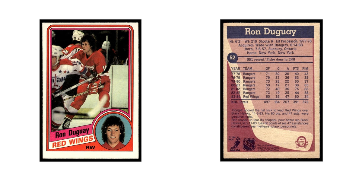 Ron Duguay 1984 O-Pee-Chee #52 Detroit Red Wings Hockey Card EX