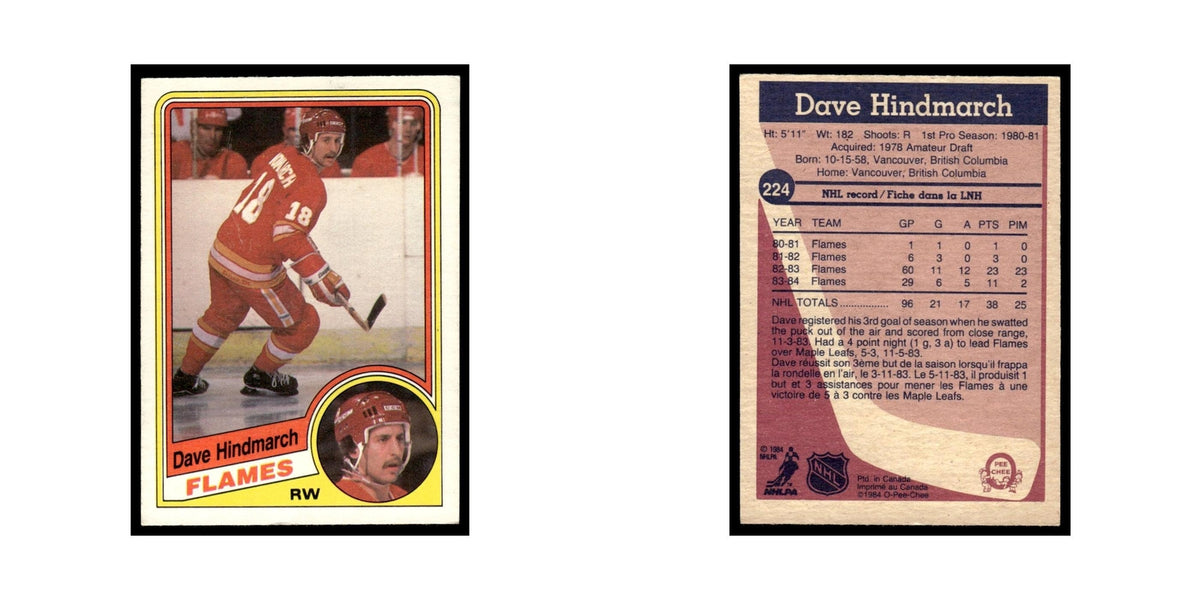 Dave Hindmarch 1984 O-Pee-Chee #224 Calgary Flames Hockey Card EX