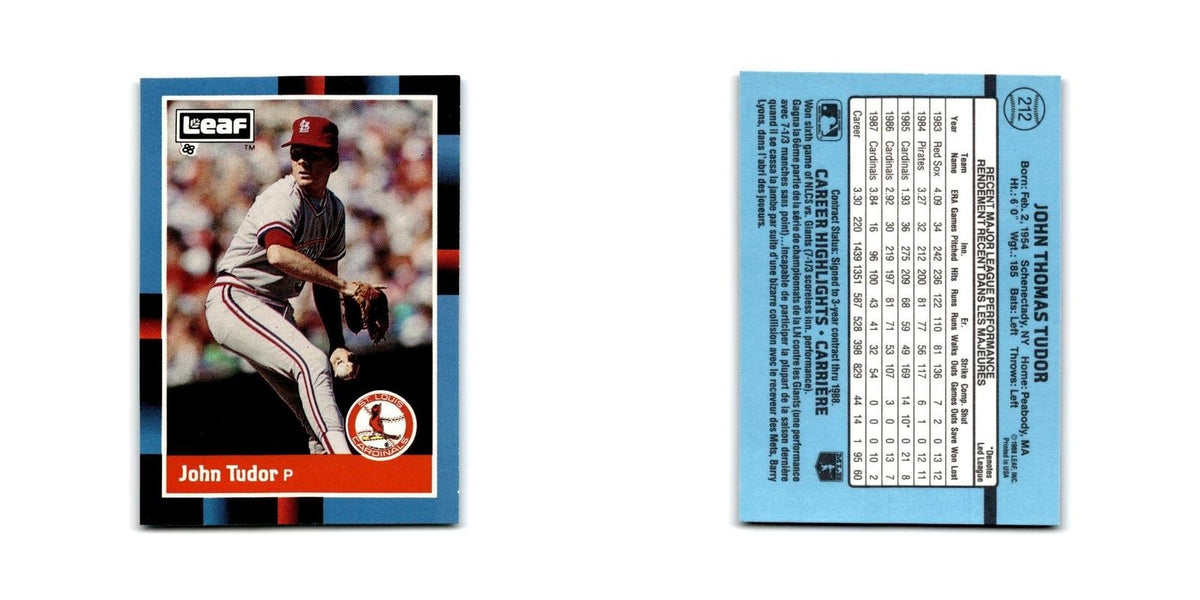 John Tudor 1988 Leaf #212 St. Louis Cardinals Baseball Card NM