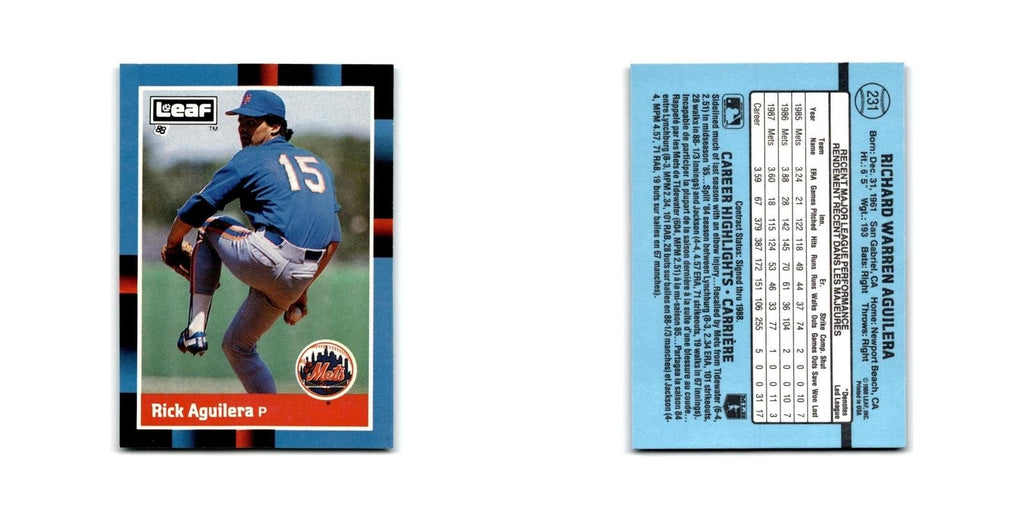 Rick Aguilera 1988 Leaf #231 New York Mets Baseball Card NM