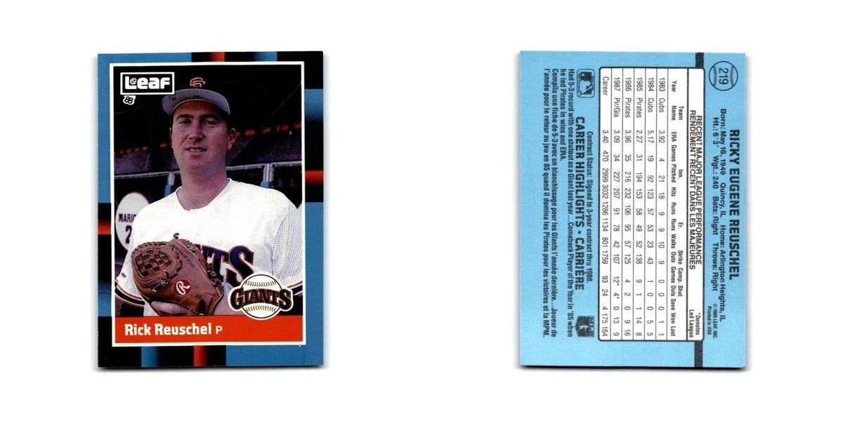 Rick Reuschel 1988 Leaf #219 San Francisco Giants Baseball Card NM