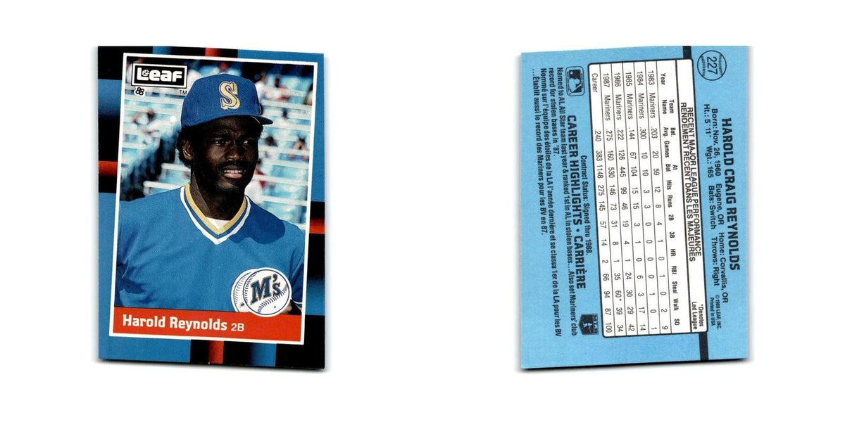 Harold Reynolds 1988 Leaf #227 Seattle Mariners Baseball Card NM