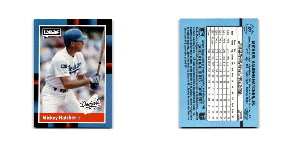 Mickey Hatcher 1988 Leaf #122 Los Angeles Dodgers Baseball Card NM