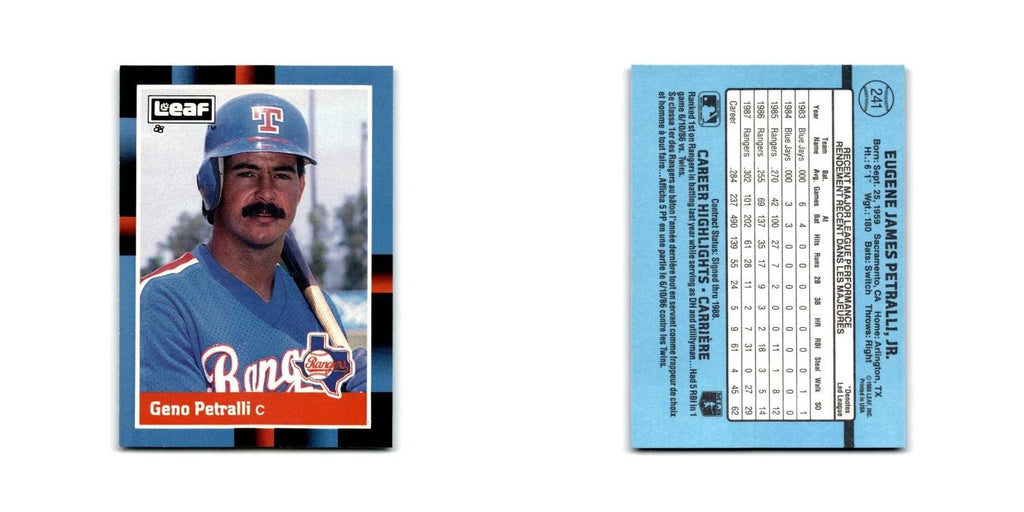 Geno Petralli 1988 Leaf #241 Texas Rangers Baseball Card NM